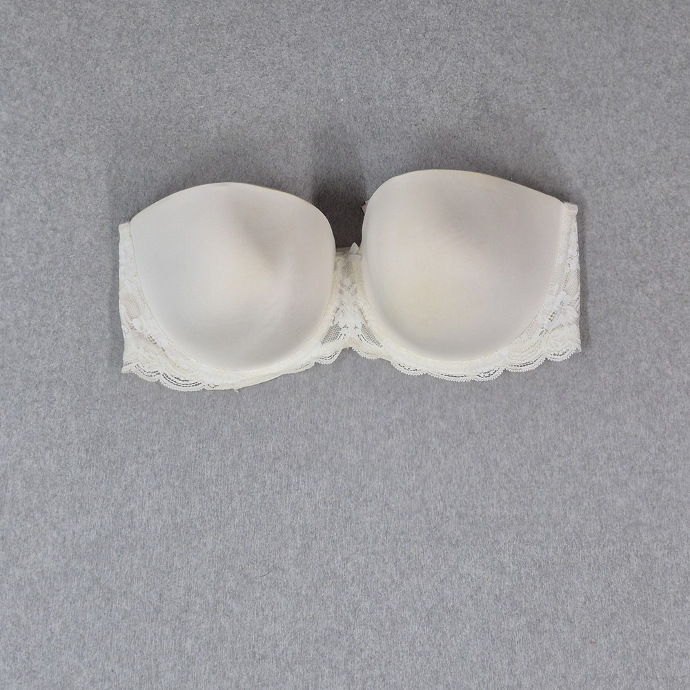 Victoria's Secret Women Bra 36DDD White Dream Angels T Shirt Underwired READ